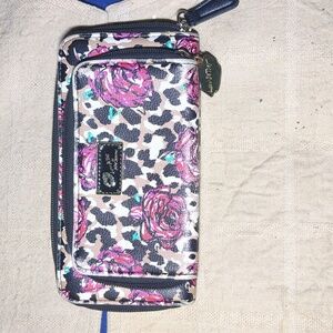 Betsy Johnson Pink Floral Leopard Wallet